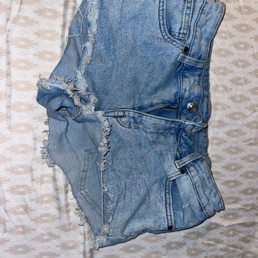 Divided Light Blue High Waist Denim Shorts